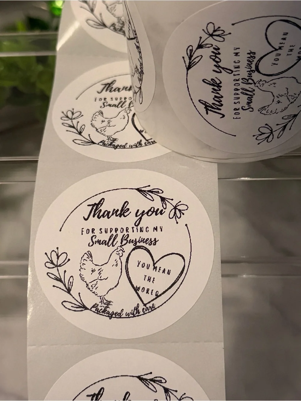 Chicken Thank You Stickers 2” Circle | 200 Small Business Labels Country Theme